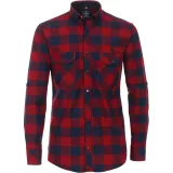 Chemise Western manche longue careaux marine et rouge  de 2XL à 6XL