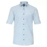 Chemise lin cotton manche courte bleu clair de 2XL à 6XL