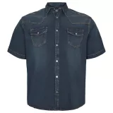 Chemise jeans manches courtes bleu délavé de 2XL à 8XL