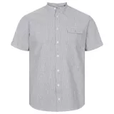 Chemise lin manches courtes col mao Ligné bleu marine de 2XL à 8XL