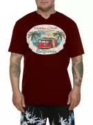 T-shirt manche courte bordeaux de 3XL à 8XL - Golden Coast - California