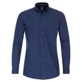 Chemise manche longue marine petit motif blanc rouge de 2XL à 5XL
