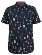 Chemise bleu marine manche courte de 3XL à 6XL - Guitares 