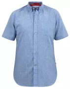 Chemise lin coton bleu clair manche courte de 3XL à 8XL