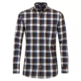 Chemise manche longue grand carreaux bleu marine brun blanc de 2XL à 6XL
