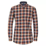 Chemise manche longue carreaux orange bleu marine de 2XL à 6XL