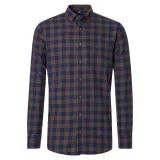 Chemise manche longue en flanelle carreaux marron bleu marine de 2XL à 6XL