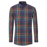 Chemise manche longue carreaux bleu orange vert de 2XL à 6XL
