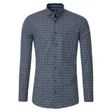 Chemise manche longue petit motif vert bleu de 2XL à 6XL