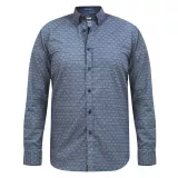 Chemise motif imprimé bleu Foncé manche longue de 2XL à 6XL
