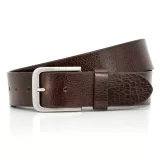 Ceinture en cuir véritable brun foncé ajustable de 120 cm à 150 cm