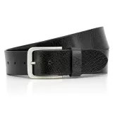 Ceinture en cuir véritable noir ajustable de 155 cm à 170 cm