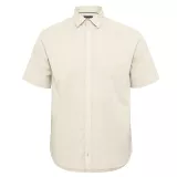Chemise blanc-cassé manche courte en coton lin