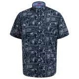 Chemise motif imprimé bleu marine manche courte de 3XL à 8XL