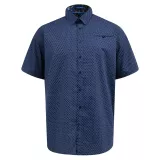 Chemise petit motif bleu marine manche courte de 3XL à 8XL