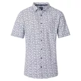 Chemise blanche imprimée flamingo manches courtes