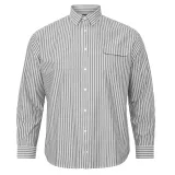 Chemise rayée lignée gris et blanc coupe classique