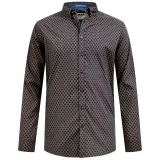 Chemise D555 SHEFFIELD bleu marine micro motif doré