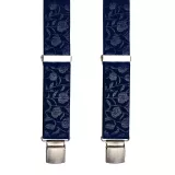 Bretelle à pince bleu marine motif floral