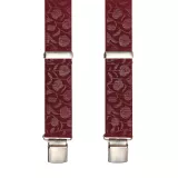 Bretelle à pince bordeaux motif floral