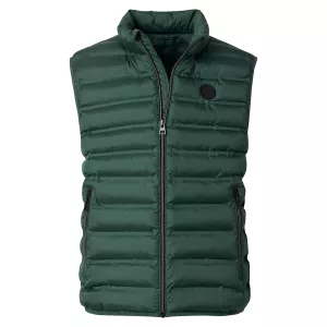 Doudoune sans manches matelassée vert foncé-4XL