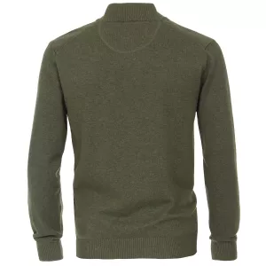 Pull Cardigan zippé vert olive-5XL