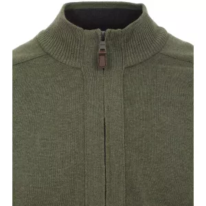Pull Cardigan zippé vert olive-4XL