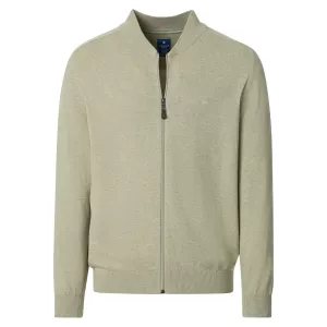 Pull Col Collège cardigan zippé Beige clair