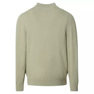 Pull Col Collège cardigan zippé Beige clair-5XL