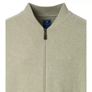 Pull Col Collège cardigan zippé Beige clair-4XL