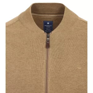 Pull Col Collège cardigan zippé Camel-4XL
