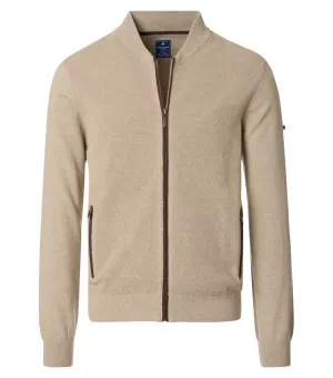 Cardigan col collège texturé Beige clair