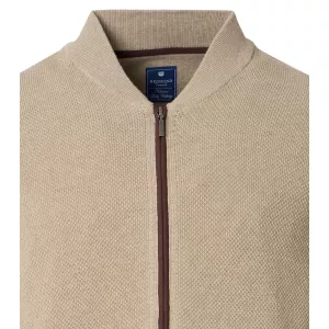 Cardigan col collège texturé Beige clair-4XL