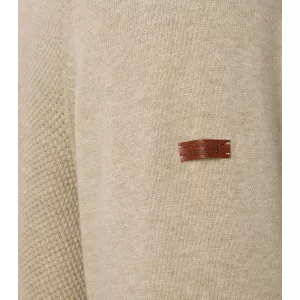 Cardigan col collège texturé Beige clair-5XL