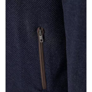 Cardigan col collège texturé bleu nuit-4XL