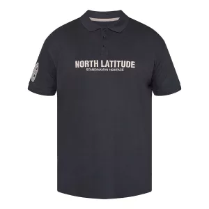 Polo piqué North Latitude brodé noir-4XL