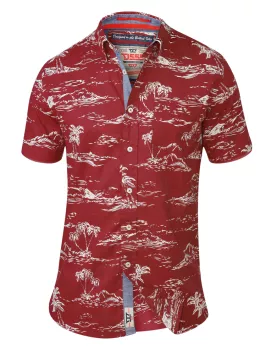 Chemise hawaïenne rouge de 2XL à 8XL