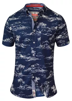 Chemise hawaïenne bleu marine de 2XL à 8XL