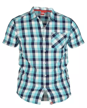 Chemisette Fashion carreaux turquoise marine 2XL