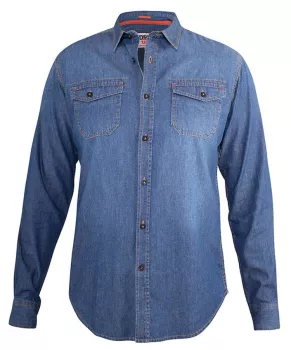 Chemise bleu délavé manche longue de 3XL à 8XL