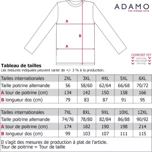 T-shirt Adamo manches longues Comfort Fit bleu royal-4XL