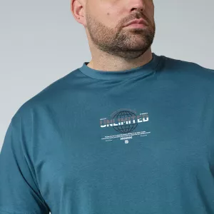T-shirt globe Unlimited bleu pétrole (TALL)-6XLT