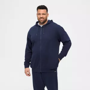 Sweat hoodie zippé moderne bleu marine-3XL