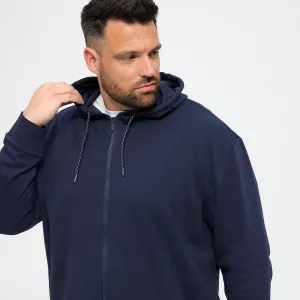 Sweat hoodie zippé moderne bleu marine-3XL