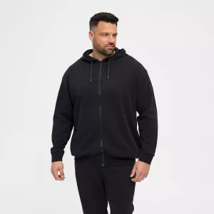 Sweat hoodie zippé moderne noir-3XL