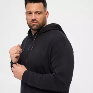 Sweat hoodie zippé moderne noir-6XL