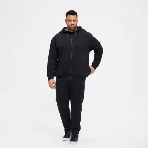 Sweat hoodie zippé moderne noir-3XL