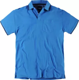 Polo piqué manches courtes bleu azur de 4XL à 5XL