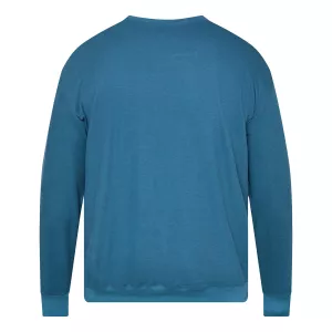 Sweatshirt col rond brodé bleu pétrole (TALL)-2XLT