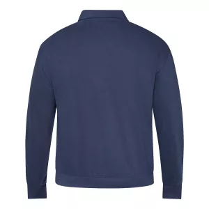 Polo zippé manches longues bleu marine (TALL)-2XLT